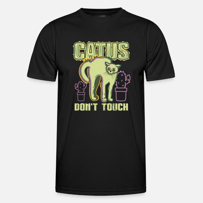 Cactus Cat - Men's Functional T-Shirt - black