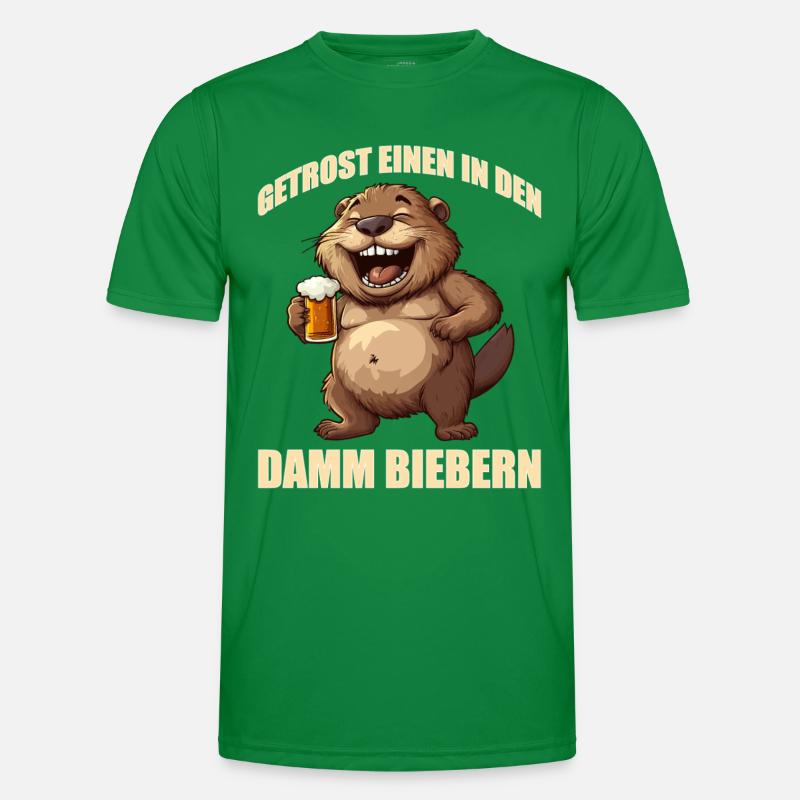 JGA Getrost einen in den Damm biebern Männer Funktions-T-Shirt