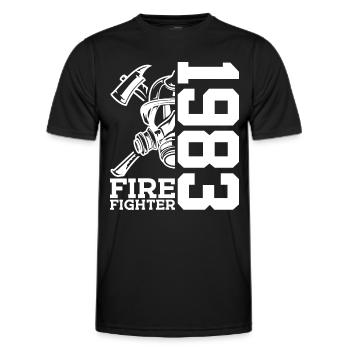 43E ANNIVERSAIRE BRIGADE DES POMPIERS 1983 - T-shirt sport Homme - noir - Devant - AI Model Male 178 dark (178cm)