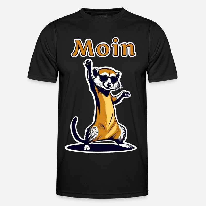 Moin Erdmännchen - Männer Funktions-T-Shirt - Schwarz