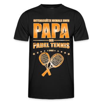 Geschenk für Papa Padel Tennis Papa tolles - Männer Funktions-T-Shirt - Schwarz - Vorne - AI Model Male 178 dark (178cm)