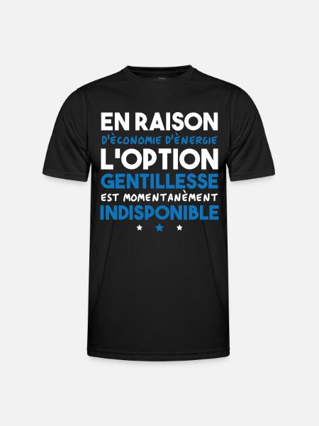 Option gentillesse indisponible - T-shirt sport Homme - noir