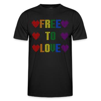 Libre d’aimer freie Liebe Dots - T-shirt sport Homme - noir - Devant - AI Model Male 178 dark (178cm)