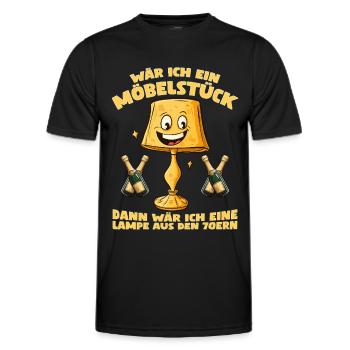 Möbelstück - Lampe aus den 70ern - Ich geh gern... - Männer Funktions-T-Shirt - Schwarz - Vorne - AI Model Male 178 dark (178cm)