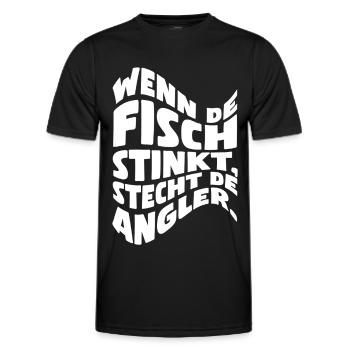 Wenn de Fisch stinkt, stecht de Angler - Männer Funktions-T-Shirt - Schwarz - Vorne - AI Model Male 178 dark (178cm)