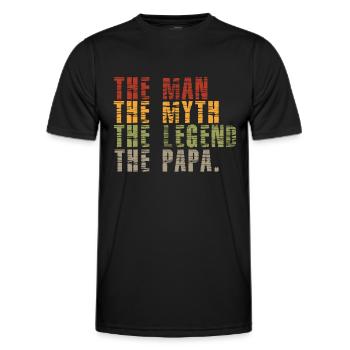 Papa The Man The Myth The Legend Father's Day gift - Men's Functional T-Shirt - black - Front - AI Model Male 178 dark (178cm)