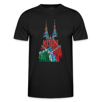 Kölner Dom Köln Karneval - Männer Funktions-T-Shirt - Schwarz - Vorne - AI Model Male 178 dark (178cm)
