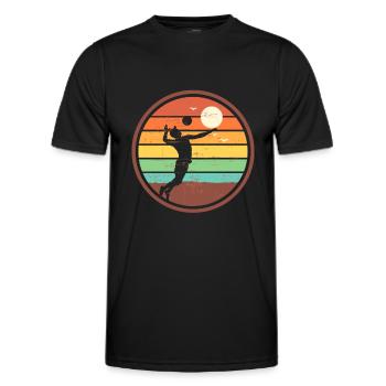Vintage sports volleyball - Men's Functional T-Shirt - black - Front - AI Model Male 178 dark (178cm)