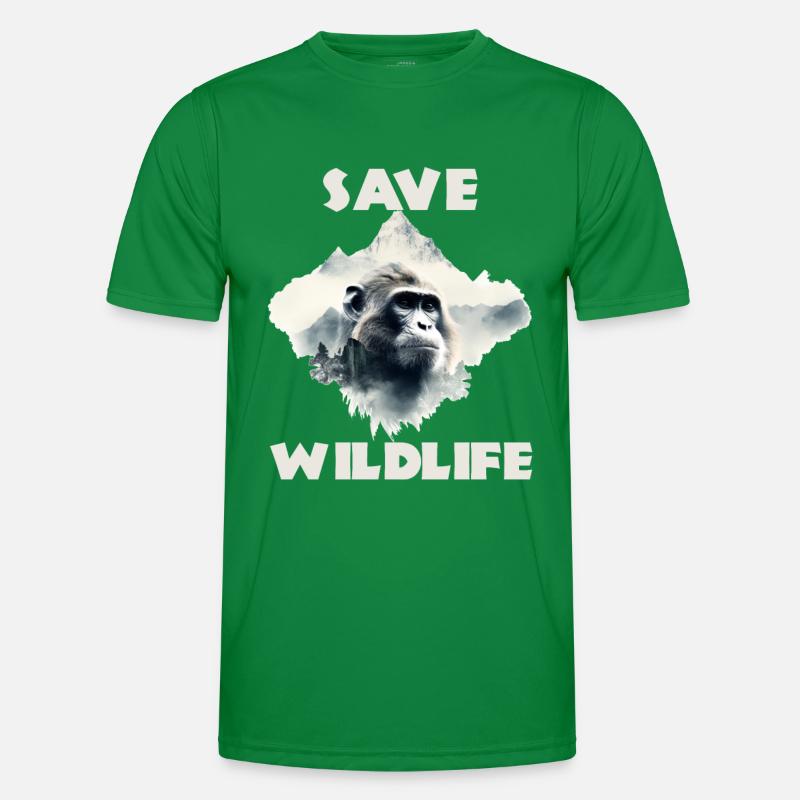 Save wildlife Schimpanse Männer Funktions-T-Shirt