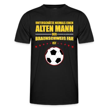 Alter Mann - Braunschweig Fußball Fan Geschenk - Männer Funktions-T-Shirt - Schwarz - Vorne - AI Model Male 178 dark (178cm)