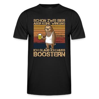 Schon zwei Bier aber keine Wirkung Impfung Booster - Männer Funktions-T-Shirt - Schwarz - Vorne - AI Model Male 178 dark (178cm)