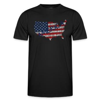 United States of America - Männer Funktions-T-Shirt - Schwarz - Vorne - AI Model Male 178 dark (178cm)