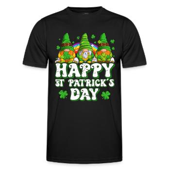 St Patricks Day Irland Wichtel Gnome - Männer Funktions-T-Shirt - Schwarz - Vorne - AI Model Male 178 dark (178cm)