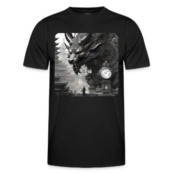 Demon Monster Monster with Clock - Men's Functional T-Shirt - black - Front - AI Model Male 178 dark (178cm)