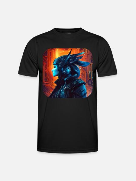 Stolze Cyberspace Wikingerin - Männer Funktions-T-Shirt - Schwarz