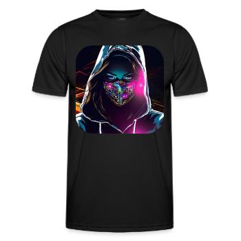 Cool Cyberpunk Girl IV - Men's Functional T-Shirt - black - Front - AI Model Male 178 dark (178cm)