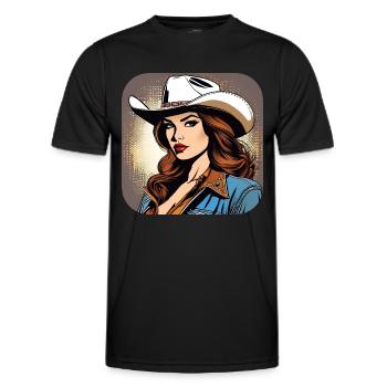 Fille de l’Ouest cool - T-shirt sport Homme - noir - Devant - AI Model Male 178 dark (178cm)