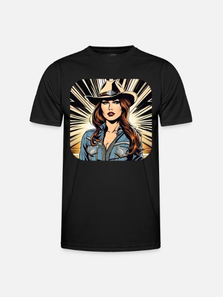Fille de l’Ouest cool - T-shirt sport Homme - noir