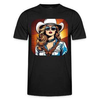 Fille de l’Ouest cool - T-shirt sport Homme - noir - Devant - AI Model Male 178 dark (178cm)