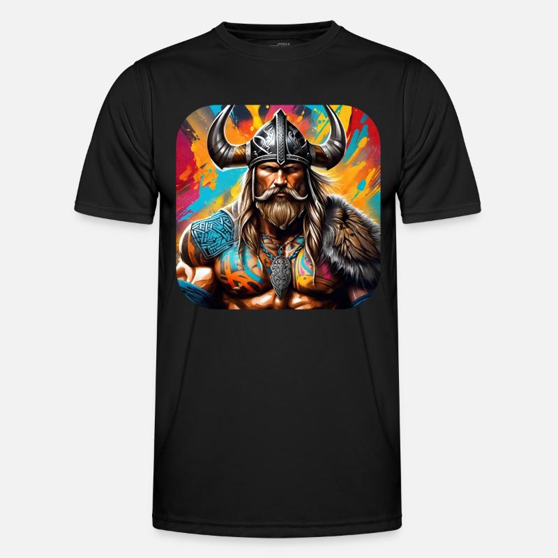 Stolzer Wikinger Krieger Germane - Männer Funktions-T-Shirt - Schwarz