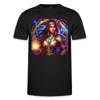 Mystische Fantasy Schamanin Zauberin - Männer Funktions-T-Shirt - Schwarz - Vorne - AI Model Male 178 dark (178cm)