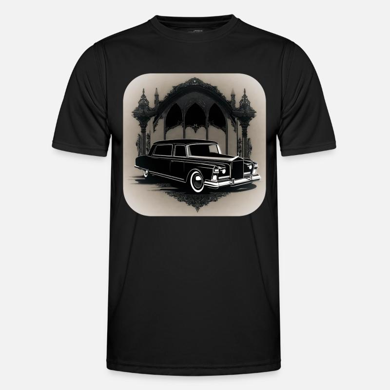 Cooler Oldtimer Leichenwagen - Männer Funktions-T-Shirt - Schwarz