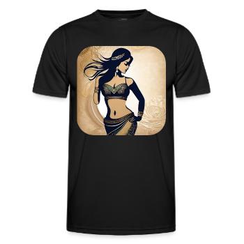 Mystische orientalische Bauchtänzerin - Männer Funktions-T-Shirt - Schwarz - Vorne - AI Model Male 178 dark (178cm)