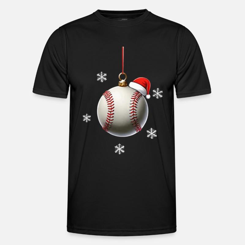 FROHE WEIHNACHTEN BASEBALL - Männer Funktions-T-Shirt - Schwarz
