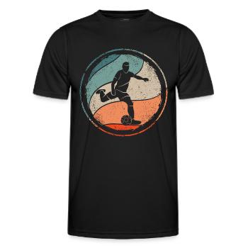 Fußballer Fußball Spieler Retro Fußballspieler - Männer Funktions-T-Shirt - Schwarz - Vorne - AI Model Male 178 dark (178cm)