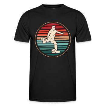 Fußball Spieler Retro Fußballspieler Fußballer - Männer Funktions-T-Shirt - Schwarz - Vorne - AI Model Male 178 dark (178cm)