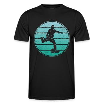 Fußball Fußballspieler Vintage Fußballer - Männer Funktions-T-Shirt - Schwarz - Vorne - AI Model Male 178 dark (178cm)