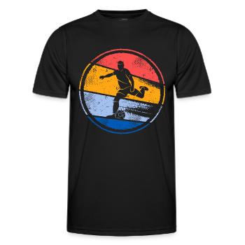 Fußballer Vintage Fußballspieler Fußball Spieler - Männer Funktions-T-Shirt - Schwarz - Vorne - AI Model Male 178 dark (178cm)