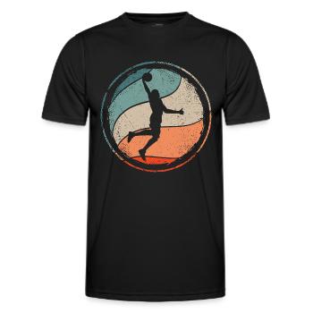 Basketball Player Basketball Vintage Basketball Player - Men's Functional T-Shirt - black - Front - AI Model Male 178 dark (178cm)