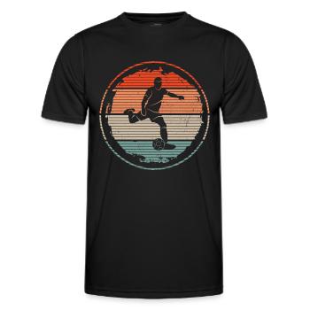 Fußballspieler Fußball Spieler Vintage Fußballer - Männer Funktions-T-Shirt - Schwarz - Vorne - AI Model Male 178 dark (178cm)