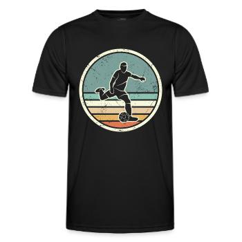 Fußballer Fußballtrainer Vintage Fußballspieler - Männer Funktions-T-Shirt - Schwarz - Vorne - AI Model Male 178 dark (178cm)