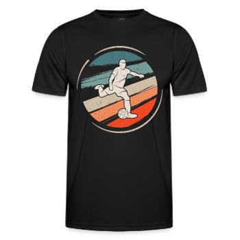 Fußballer Retro Fußball Spieler Fußballspieler - Männer Funktions-T-Shirt - Schwarz - Vorne - AI Model Male 178 dark (178cm)