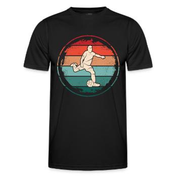 Fußballer Fußballtrainer Retro Fußballspieler - Männer Funktions-T-Shirt - Schwarz - Vorne - AI Model Male 178 dark (178cm)
