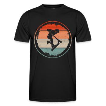 Tretroller Tricks Retro Jungen Stunt Scooter - Männer Funktions-T-Shirt - Schwarz - Vorne - AI Model Male 178 dark (178cm)