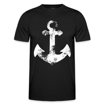 Shrovetide - Carnival - Sailor - Captain - Anchor - Men's Functional T-Shirt - black - Front - AI Model Male 178 dark (178cm)