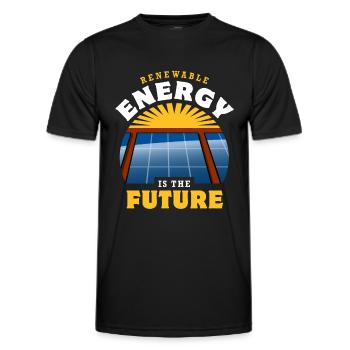 Renewable energy is the future - Photovoltaics - Men's Functional T-Shirt - black - Front - AI Model Male 178 dark (178cm)