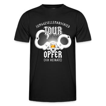 Junggesellenabschied Tour Opfer Ich heirate - Männer Funktions-T-Shirt - Schwarz - Vorne - AI Model Male 178 dark (178cm)