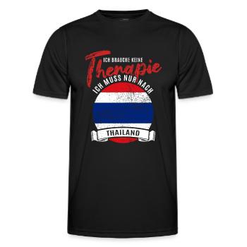 Ich brauche keine Therapie ich muss nach Thailand - Männer Funktions-T-Shirt - Schwarz - Vorne - AI Model Male 178 dark (178cm)
