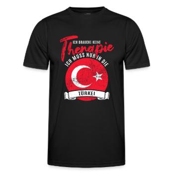 Ich brauche keine Therapie ich muss in die Türkei - Männer Funktions-T-Shirt - Schwarz - Vorne - AI Model Male 178 dark (178cm)