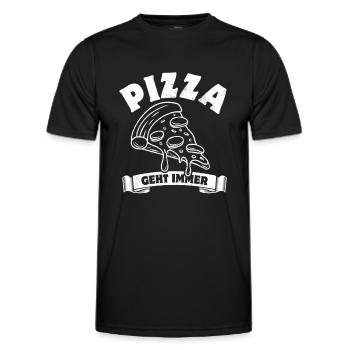 Pizza geht immer - Pizza Fan - Spruch - Männer Funktions-T-Shirt - Schwarz - Vorne - AI Model Male 178 dark (178cm)