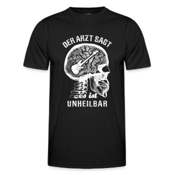 Der Arzt sagt es ist unheilbar - E-Bass - Männer Funktions-T-Shirt - Schwarz - Vorne - AI Model Male 178 dark (178cm)