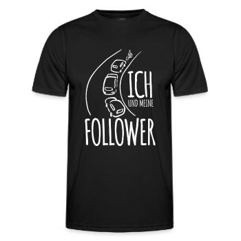 Ich und meine Follower - Fahrradweg - Fahrrad - Männer Funktions-T-Shirt - Schwarz - Vorne - AI Model Male 178 dark (178cm)