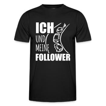Ich und meine Follower - Fahrradweg - Fahrrad - Männer Funktions-T-Shirt - Schwarz - Vorne - AI Model Male 178 dark (178cm)