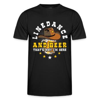 Linedance et bière - Country Fan - cadeau - T-shirt sport Homme - noir - Devant - AI Model Male 178 dark (178cm)