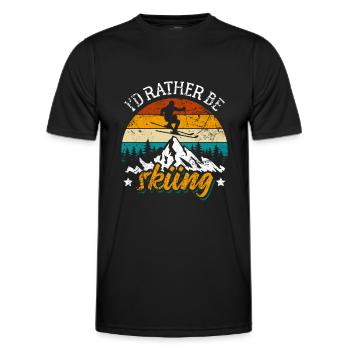 Je préfère skier - Ski, Après-ski, Sports d'hiver - T-shirt sport Homme - noir - Devant - AI Model Male 178 dark (178cm)