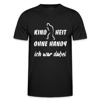 Kindheit ohne Handy - Ich war dabei - Männer Funktions-T-Shirt - Schwarz - Vorne - AI Model Male 178 dark (178cm)